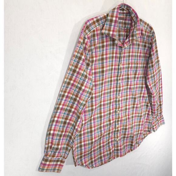 Peter Millar Shirt Mens L Multicolor Plaid Casual Preppy Long Sleeve Button Up - Picture 6 of 11